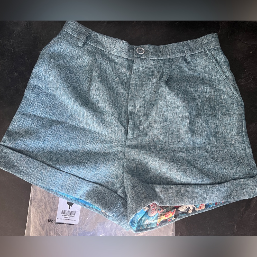 Blackmilk Blue Textured Shorts